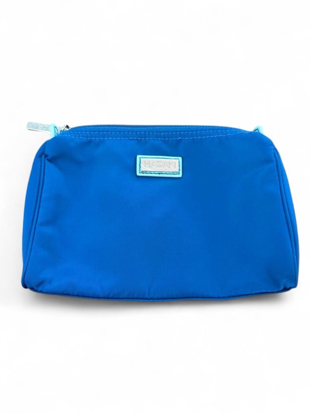 Hadaki Royal Blue Nylon Cosmetic Pouch Travel Toiletry Makeup Bag Minimalist